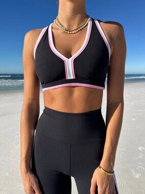 NWT Beach Riot Ida Top Prism Pink & Black XS